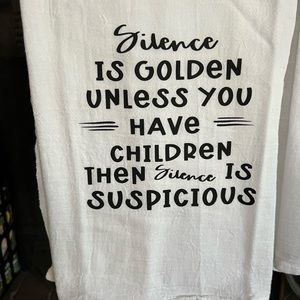 Funny, humorous, tea towel for the kitchen